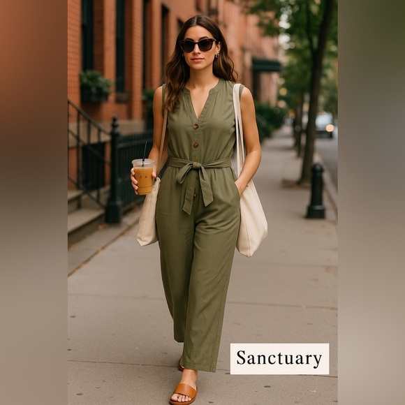 Sanctuary Khaki Sleeveless Jumpsuit - Picture 6 of 12